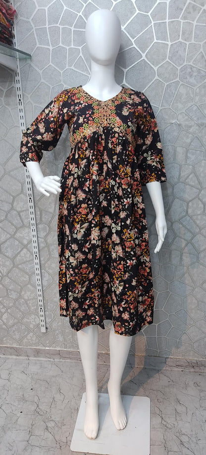 Aaliya Cut-0110 Khasiyat Rayon Knee Length Kurtis