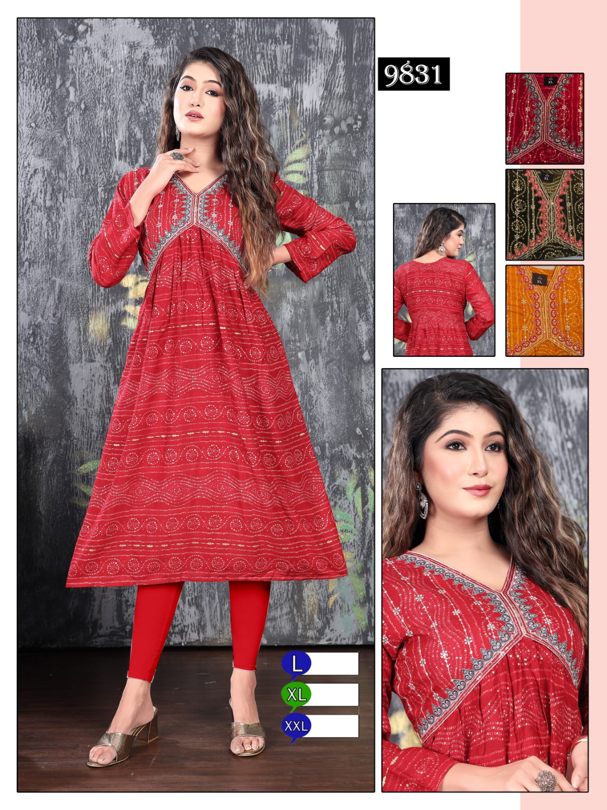 Aaliya Cut-0301 Mmc Rayon Foil Anarkali Kurtis