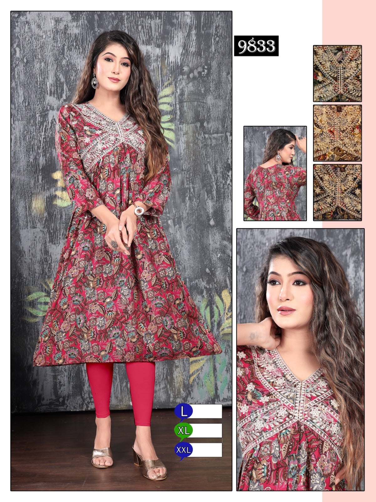 Aaliya Cut-0301 Mmc Rayon Foil Anarkali Kurtis