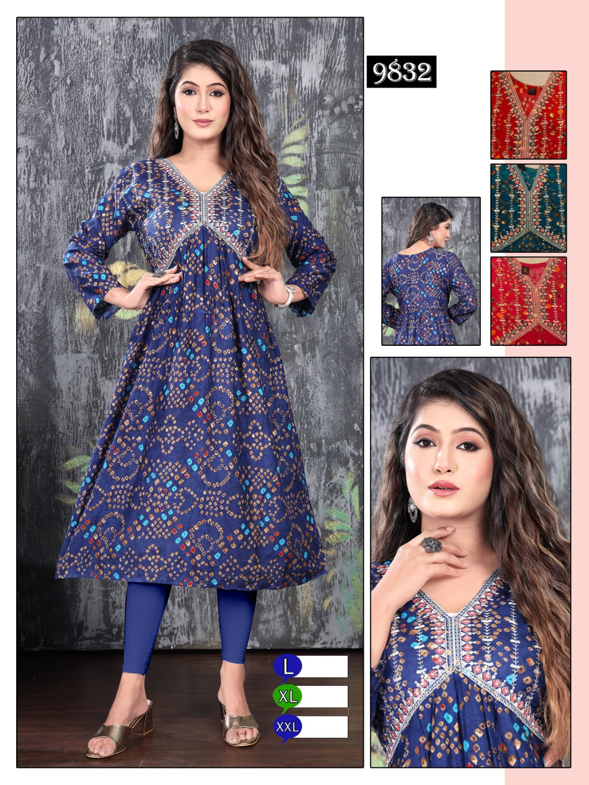 Aaliya Cut-0301 Mmc Rayon Foil Anarkali Kurtis