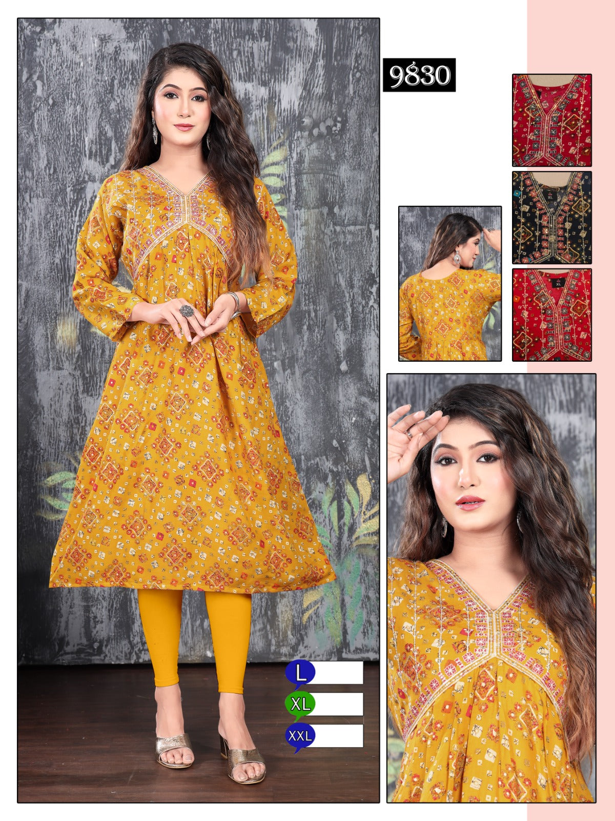 Aaliya Cut-0301 Mmc Rayon Foil Anarkali Kurtis