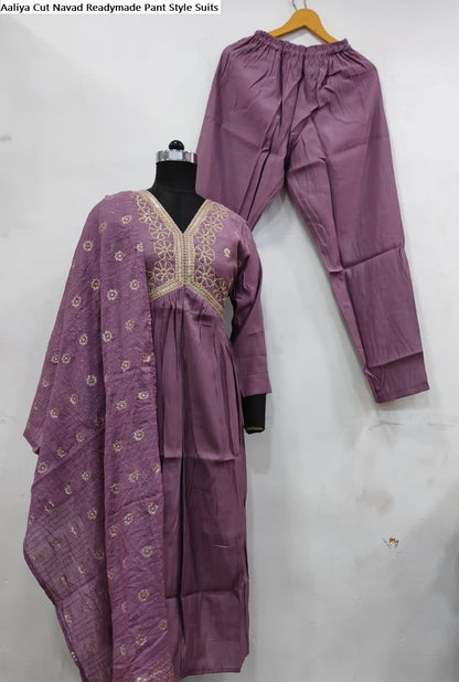 Aaliya Cut Navad Silk Readymade Pant Style Suits