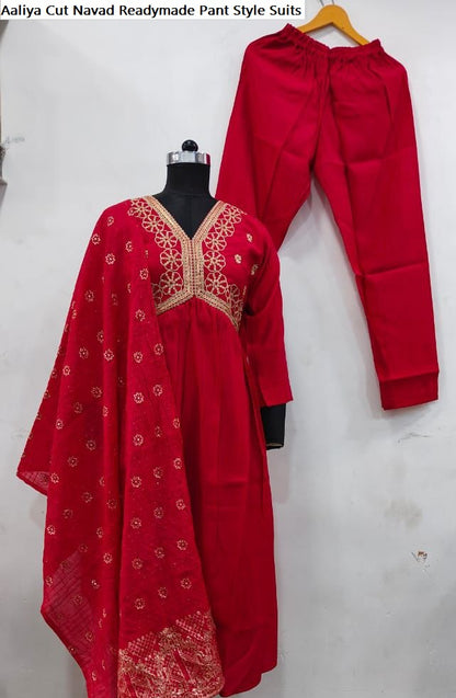 Aaliya Cut Navad Silk Readymade Pant Style Suits