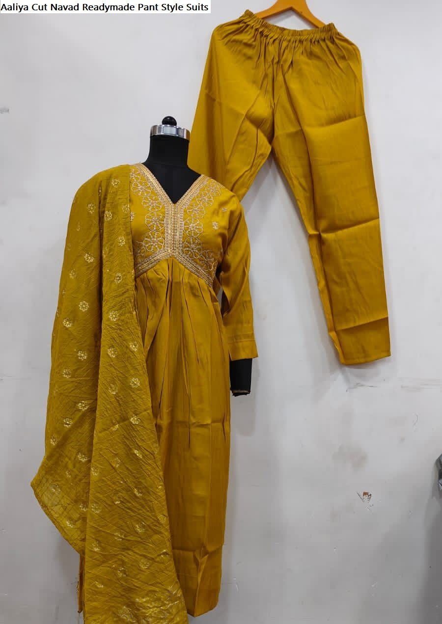 Aaliya Cut Navad Silk Readymade Pant Style Suits