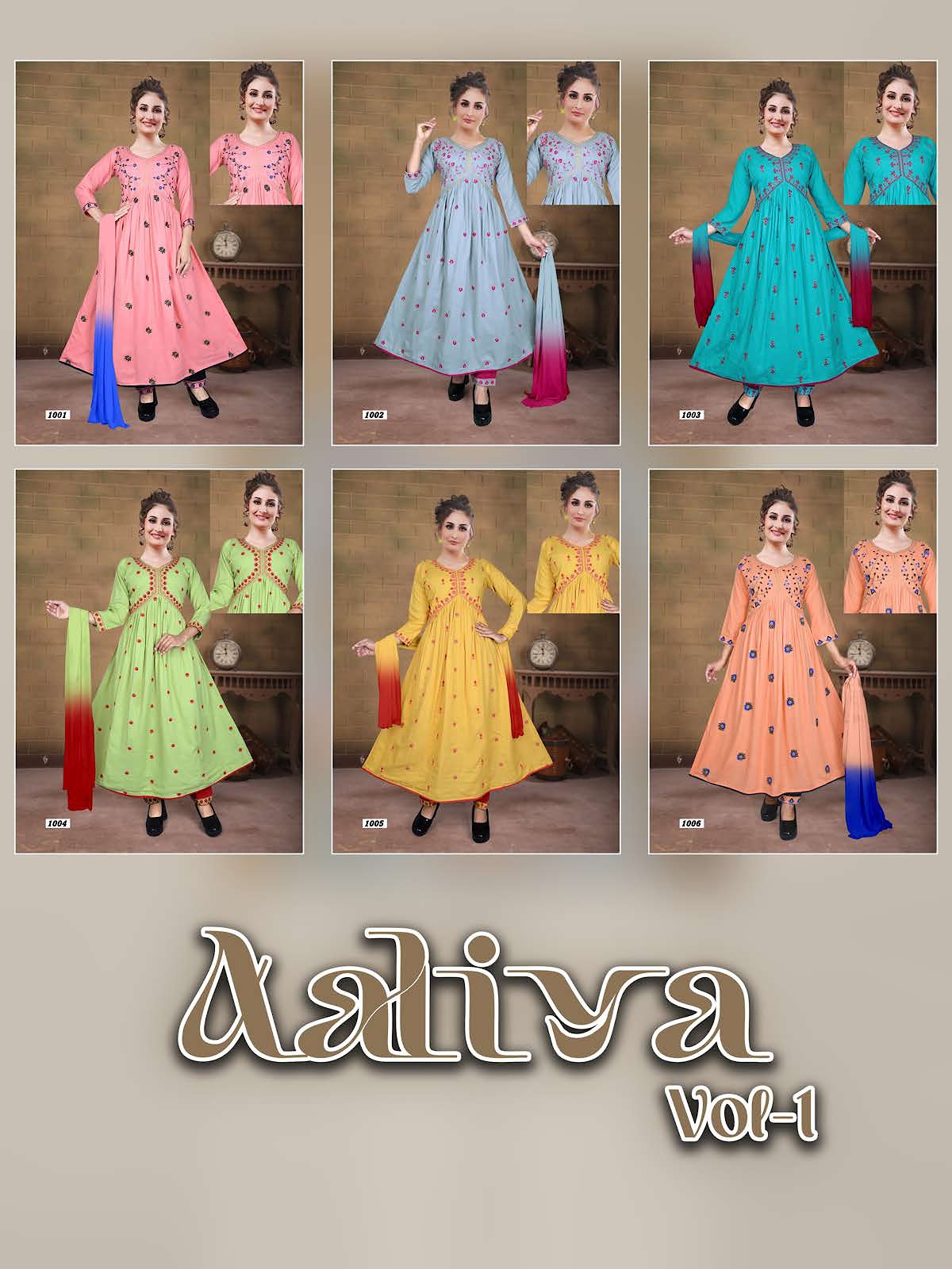 Aaliya Vol 1 Kavinay Rayon Readymade Pant Style Suits