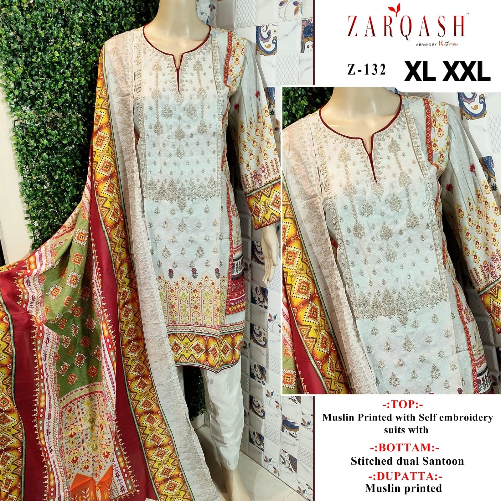 Aaliya Vol 8 Zarqash Muslin Cotton Pakistani Readymade Suits