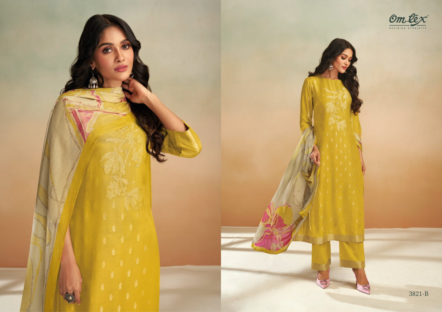 Aamod Vol 20 Omtex Muslin Jacquard Plazzo Style Suits