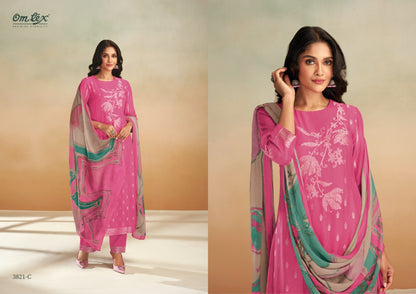 Aamod Vol 20 Omtex Muslin Jacquard Plazzo Style Suits