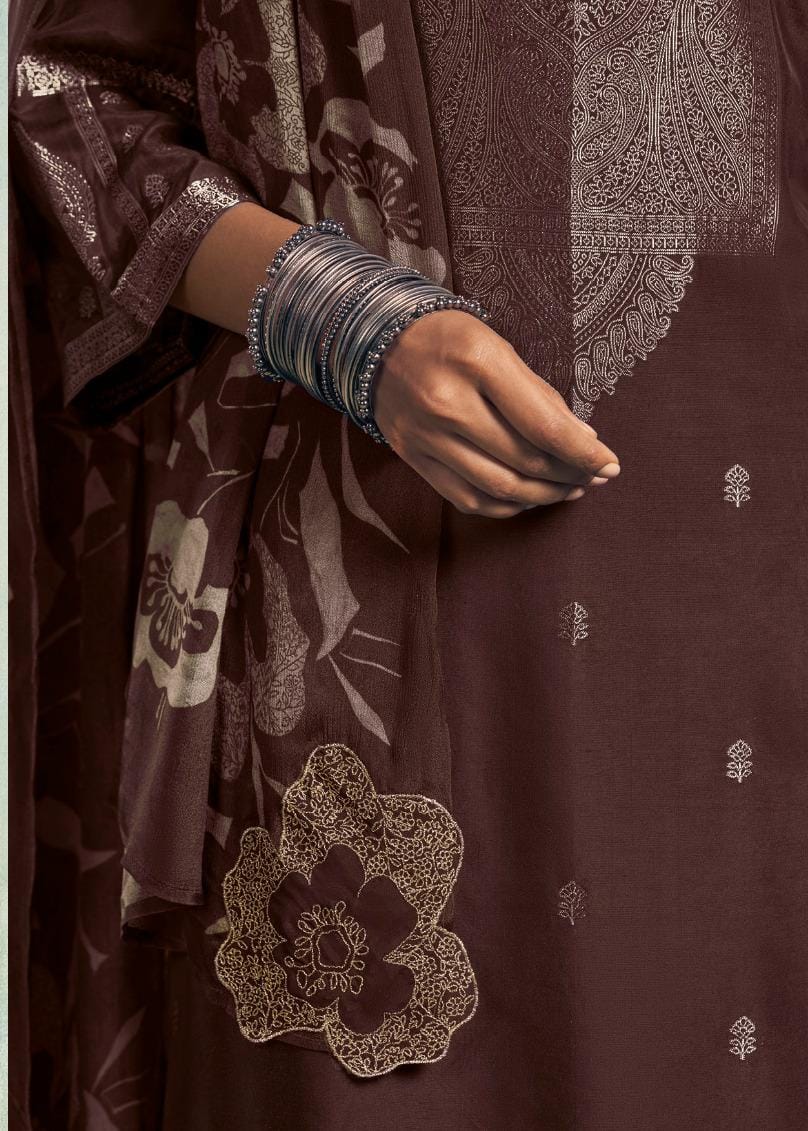 Aamod Vol 8 Omtex Musleen Pant Style Suits