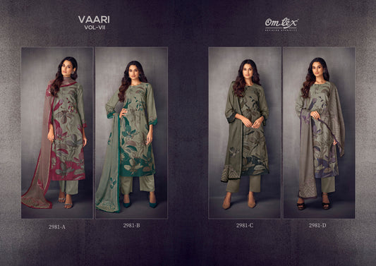 Aamod Vol Vii Omtex Musleen Pant Style Suits
