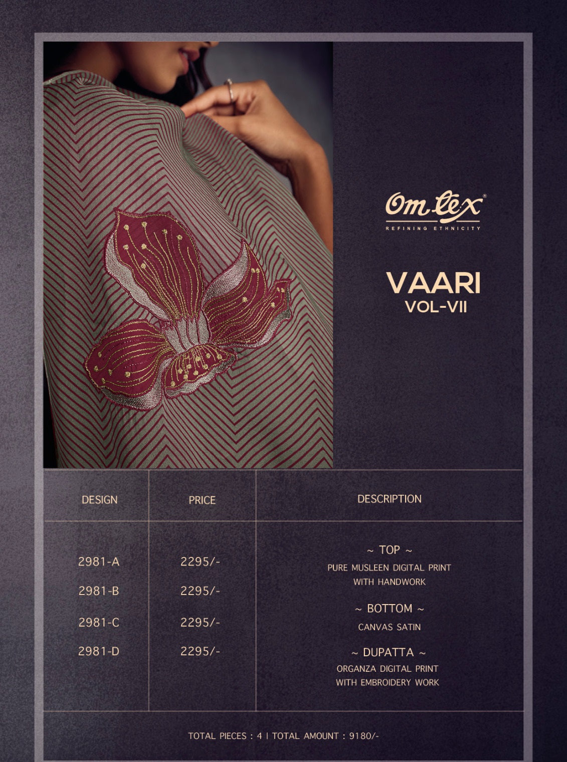 Aamod Vol Vii Omtex Musleen Pant Style Suits