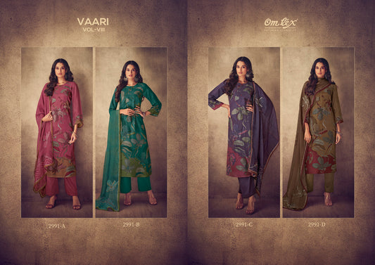 Aamod Vol Viii Omtex Musleen Pant Style Suits