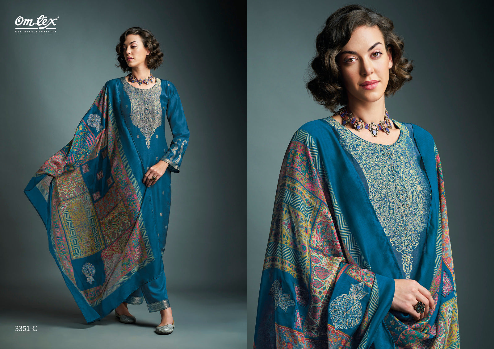 Aamod Vol Xvii Omtex Muslin Pant Style Suits