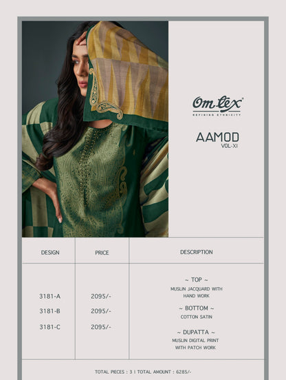 Aamod Xl Omtex Muslin Plazzo Style Suits