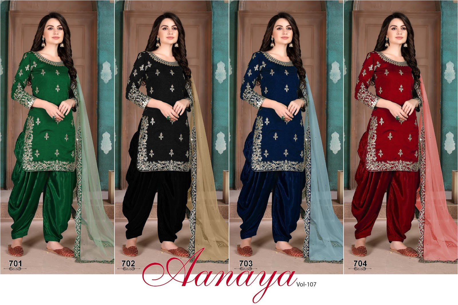 Aanaya Vol 107 Dani Creation Art Silk Patiyala Style Suits