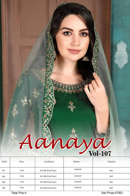 Aanaya Vol 107 Dani Creation Art Silk Patiyala Style Suits
