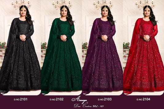 Aanaya Vol 121 Dani Creation Net Anarkali Salwar Suits