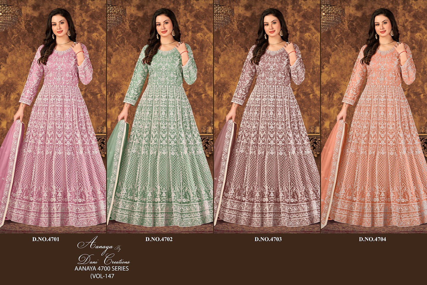 Aanaya Vol 147 Dani Creation Net Anarkali Salwar Suits