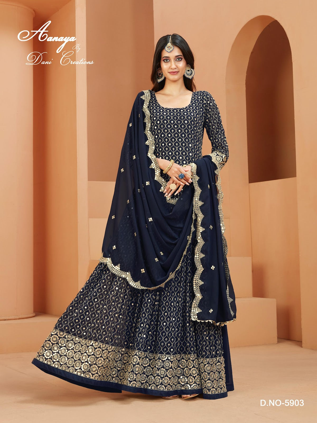 Aanaya Vol 159 Dani Creation Fox Georgette Anarkali Salwar Suits