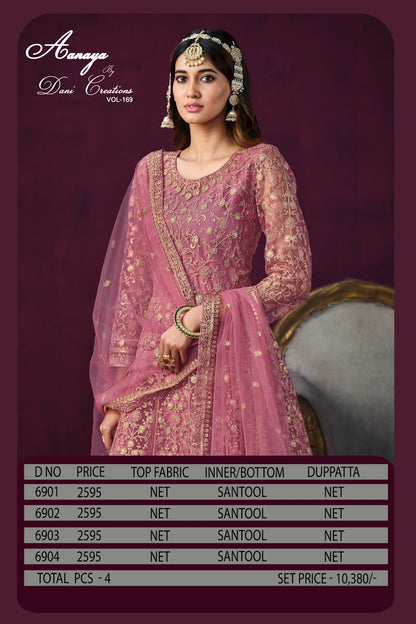 Aanaya Vol 169-6900 Dani Creation Net Anarkali Salwar Suits