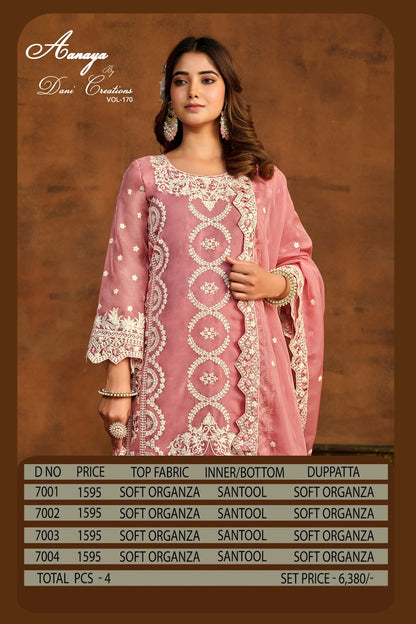 Aanaya Vol 170 Dani Creation Organza Pant Style Suits