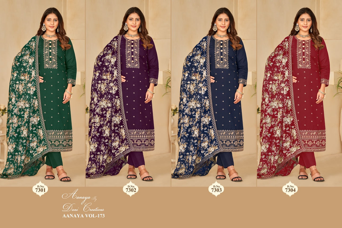 Aanaya Vol 173 Dani Creation Roman Silk Pant Style Suits