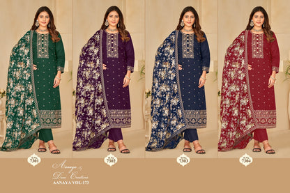 Aanaya Vol 173 Dani Creation Roman Silk Pant Style Suits