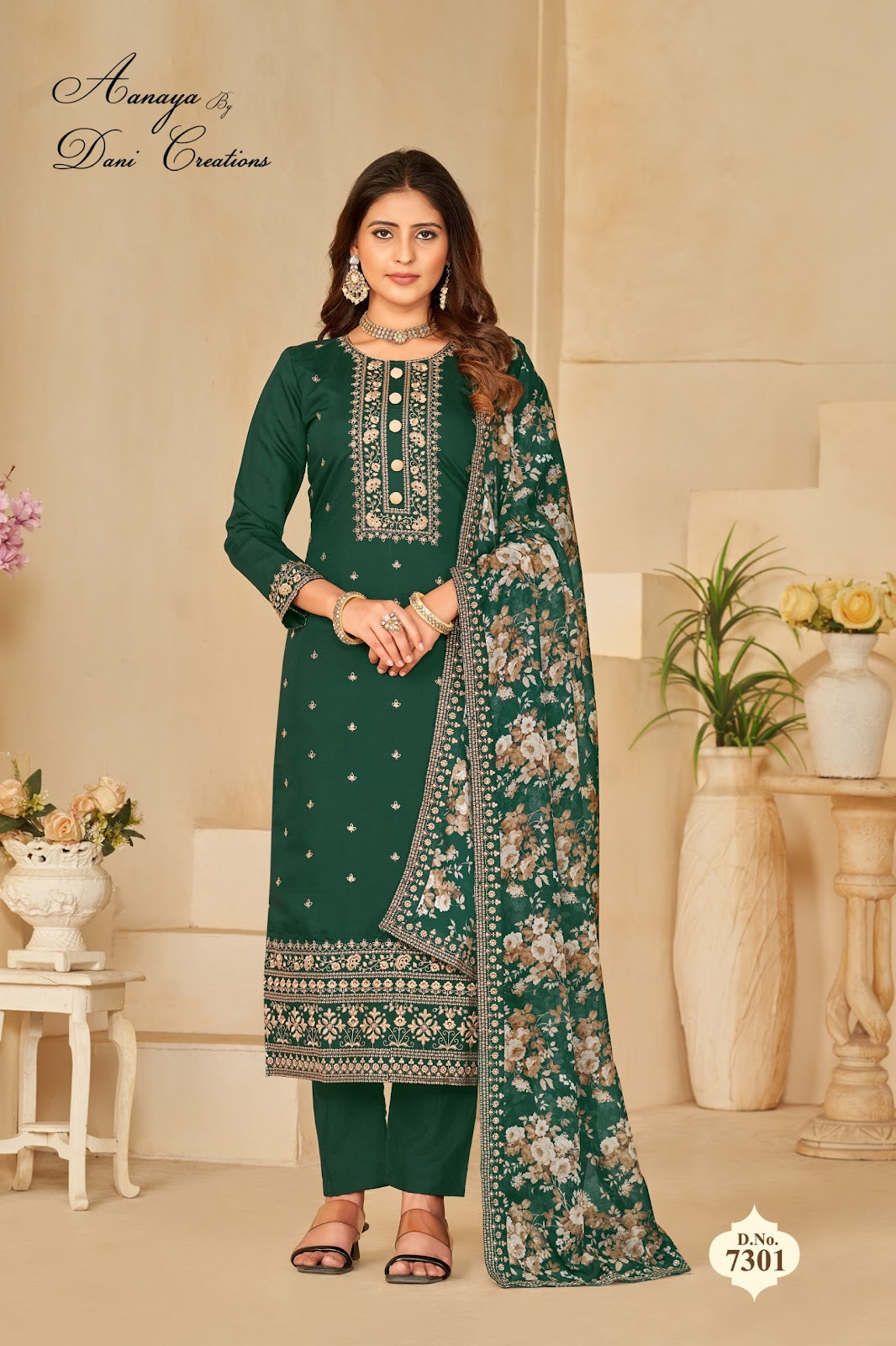 Aanaya Vol 173 Dani Creation Roman Silk Pant Style Suits
