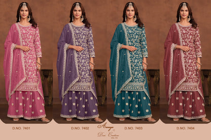 Aanaya Vol 174 Dani Creation Fox Georgette Plazzo Style Suits