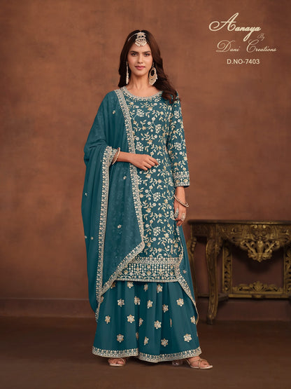 Aanaya Vol 174 Dani Creation Fox Georgette Plazzo Style Suits