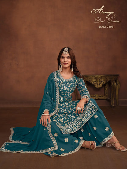 Aanaya Vol 174 Dani Creation Fox Georgette Plazzo Style Suits