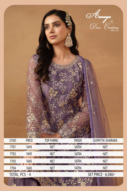 Aanaya Vol 177 Dani Creation Net Sharara Style Suits