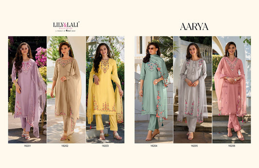 Aarya Lily Lali Milan Silk Readymade Pant Style Suits