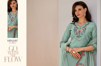 Aarya Lily Lali Milan Silk Readymade Pant Style Suits