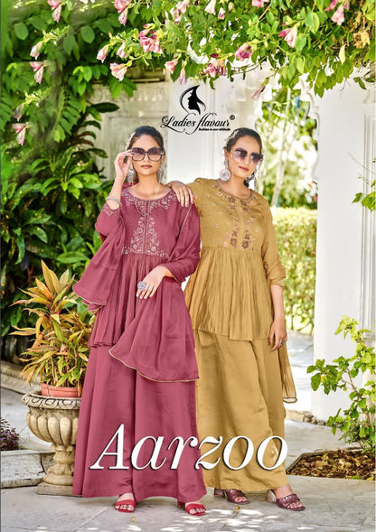 Aarzoo Ladies Flavour Silk Indo Western Pair