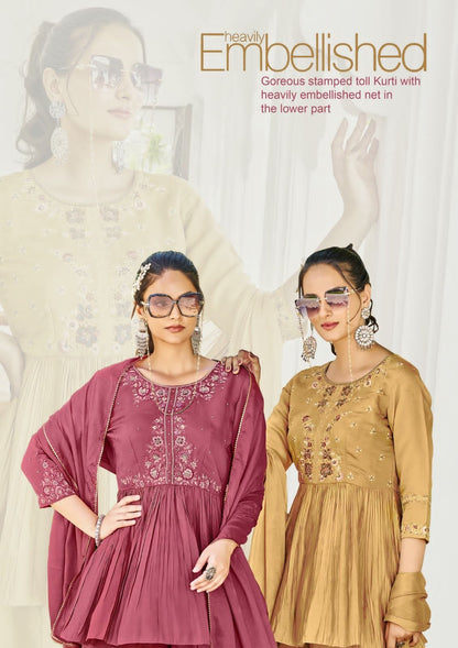 Aarzoo Ladies Flavour Silk Indo Western Pair