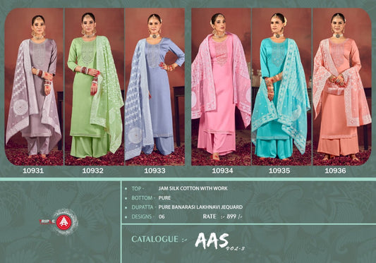 Aas Vol 3 Triple Aaa Jam Silk Plazzo Style Suits