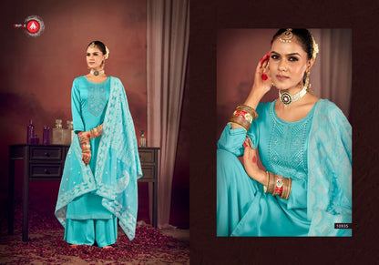 Aas Vol 3 Triple Aaa Jam Silk Plazzo Style Suits