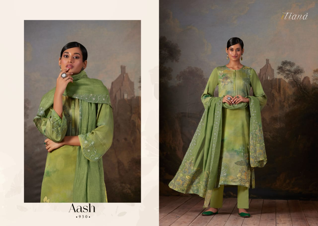 Aash Itrana Cotton Satin Plazzo Style Suits