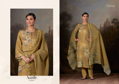 Aash Itrana Cotton Satin Plazzo Style Suits