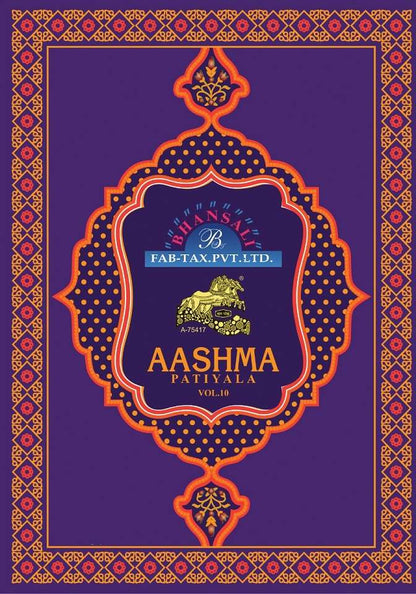 Aashma Vol 10 Bhansali Readymade Cotton Patiyala Suits