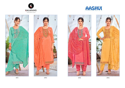 Aashvi Kalarang Silk Pant Style Suits