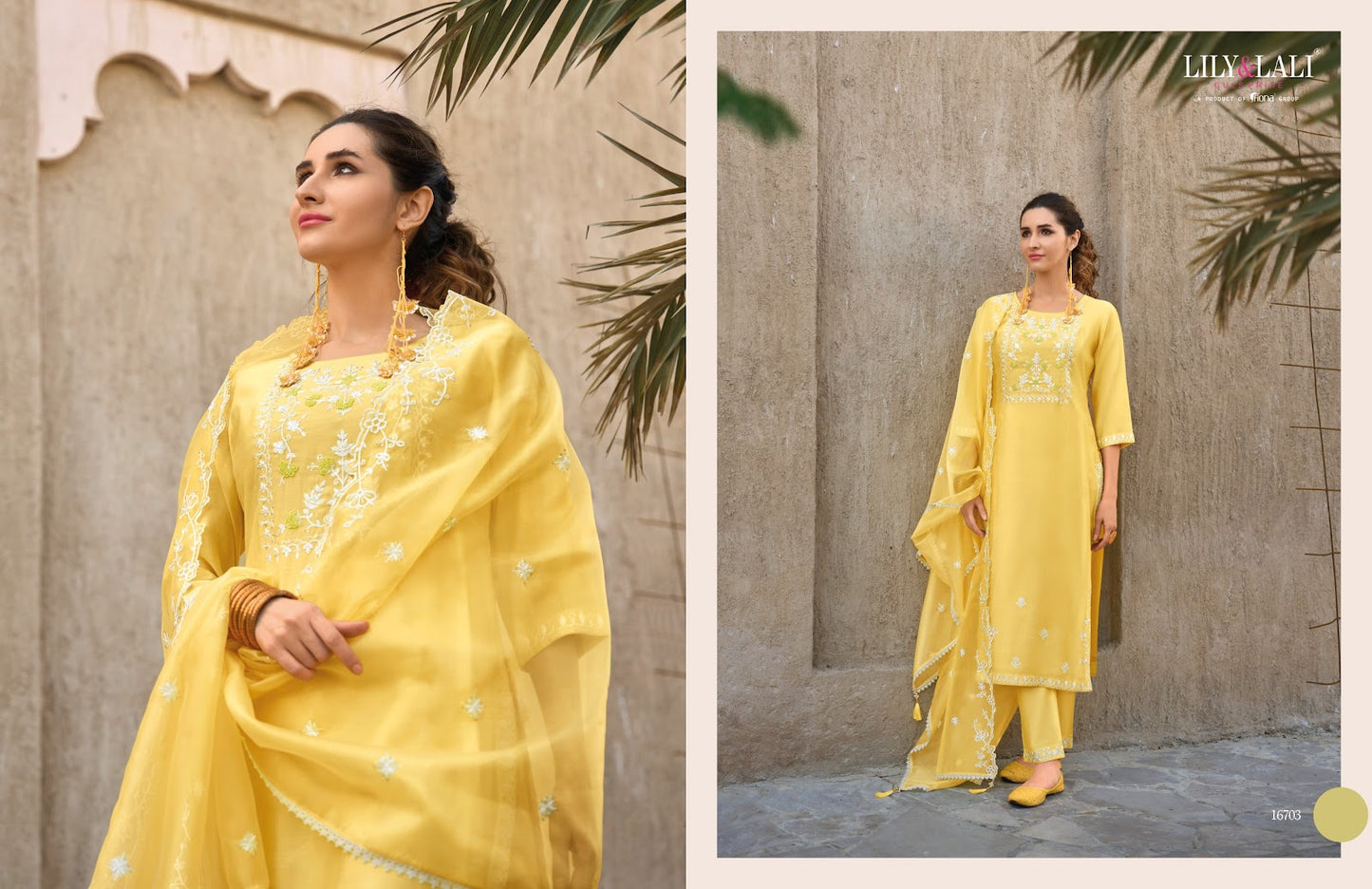Aasmani Lily Lali Milan Silk Readymade Pant Style Suits