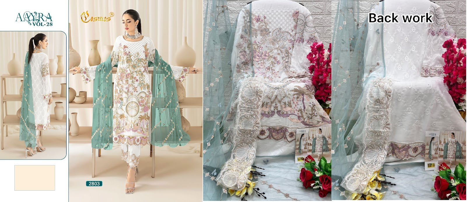 Aayra Vol 28 Cosmos Fashion Georgette Pakistani Salwar Suits