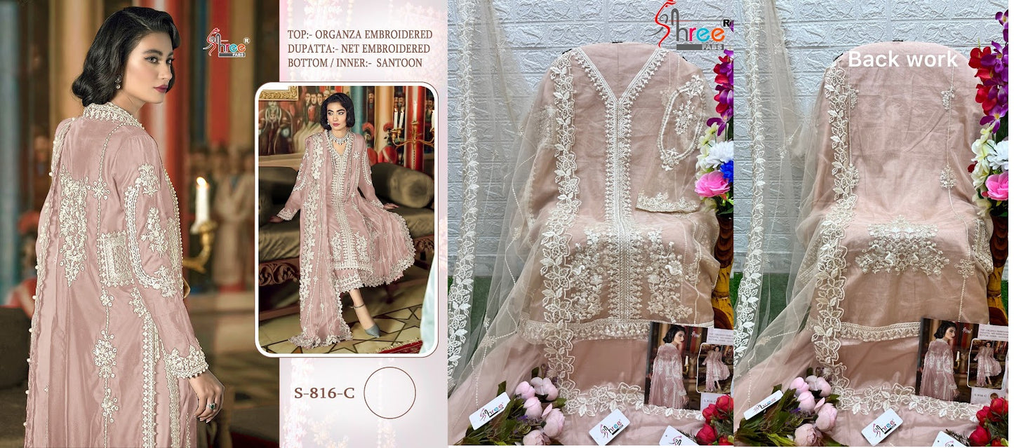 Abcd-816 Shree Fabs Organza Pakistani Salwar Suits