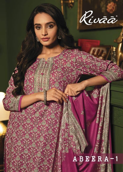 Abeera-1 Rivaa Jaam Satin Pant Style Suits