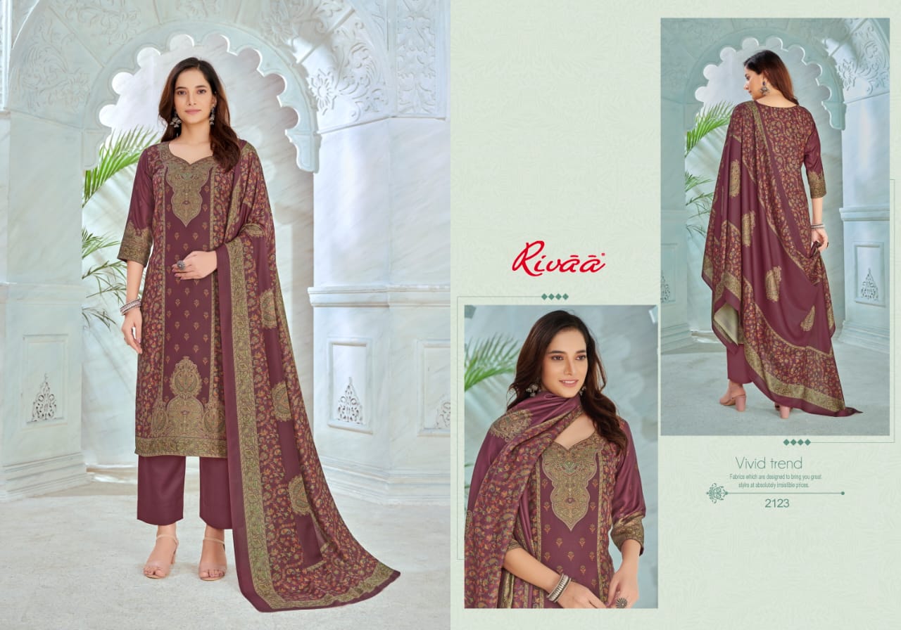 Abeera-2 Rivaa Jaam Satin Pant Style Suits