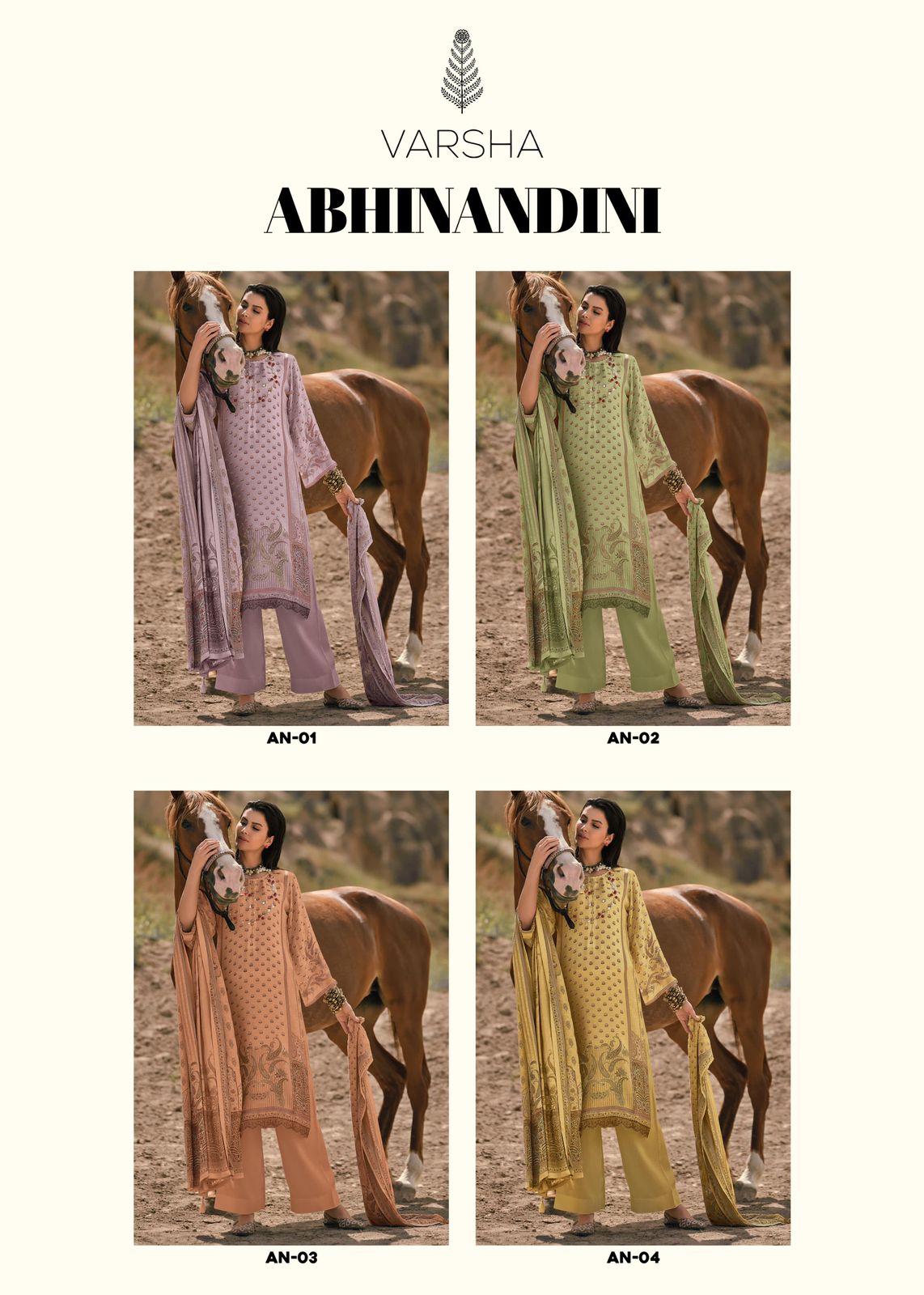 Abhinandini Varsha Fashions Simmer Tissue Plazzo Style Suits