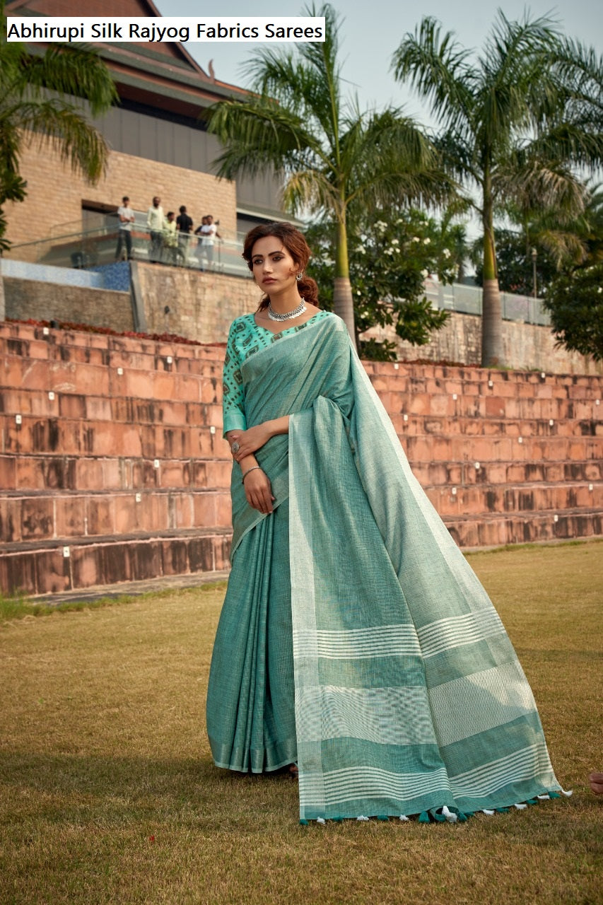 Abhirupi Silk Rajyog Fabrics Linen Sarees