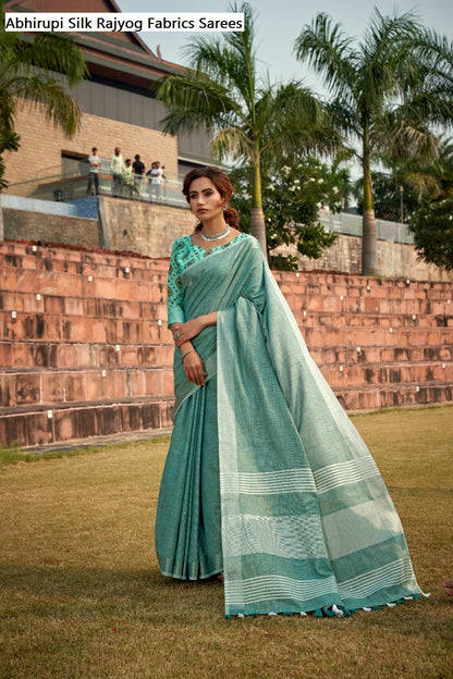 Abhirupi Silk Rajyog Fabrics Linen Sarees